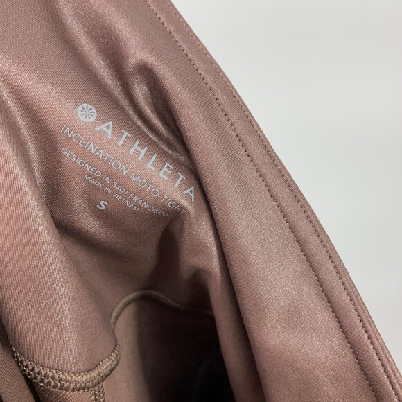 Athleta Leggings Inclination Moto Shimmer Tight Powervita High Rise - Picture 6 of 11